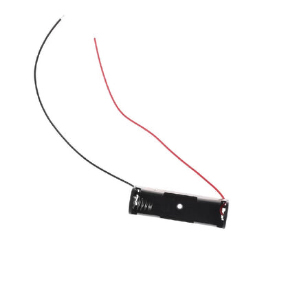 1×AA Small Battery Holder with Red and Black Wire Leads – 1.5V Single Cell Plastic Battery Case