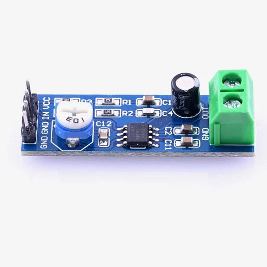 LM386 - 200 Times Gain Mono Audio Power Amplifier Module – 5V to 12V DC