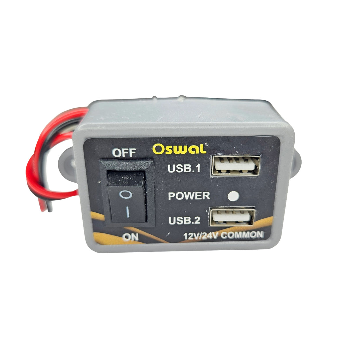 Oswal 12V/24V DC Mobile Charger with Dual USB Fast Charging Port | Quick Recharge Car & Bike USB Charger Adapter