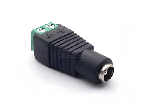 DC Female Power Jack with 2-Pin Screw Terminal (5.5mm x 2.1mm)