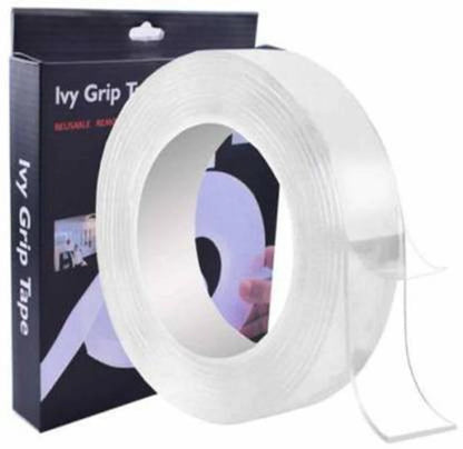 Ivy Grip Tape Transparent Double-Sided Adhesive Tape – Reusable Strong Sticky Mounting Tape