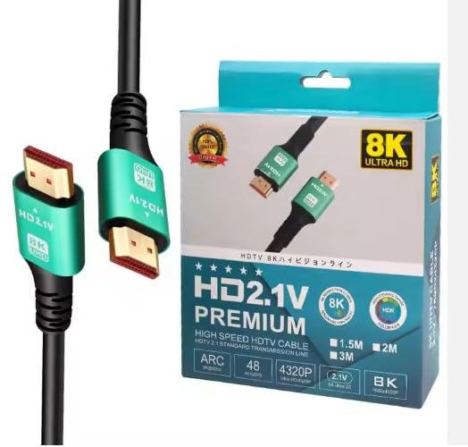 8K HDMI 2.1 Cable 5 Meter | 48Gbps Ultra High Speed 4K@120Hz & 8K@60Hz Nylon Braided HDMI Cable