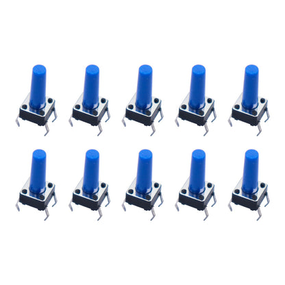 Blue Tactile Push Button Switch – 6x6x10mm (Momentary Type) (one piece)