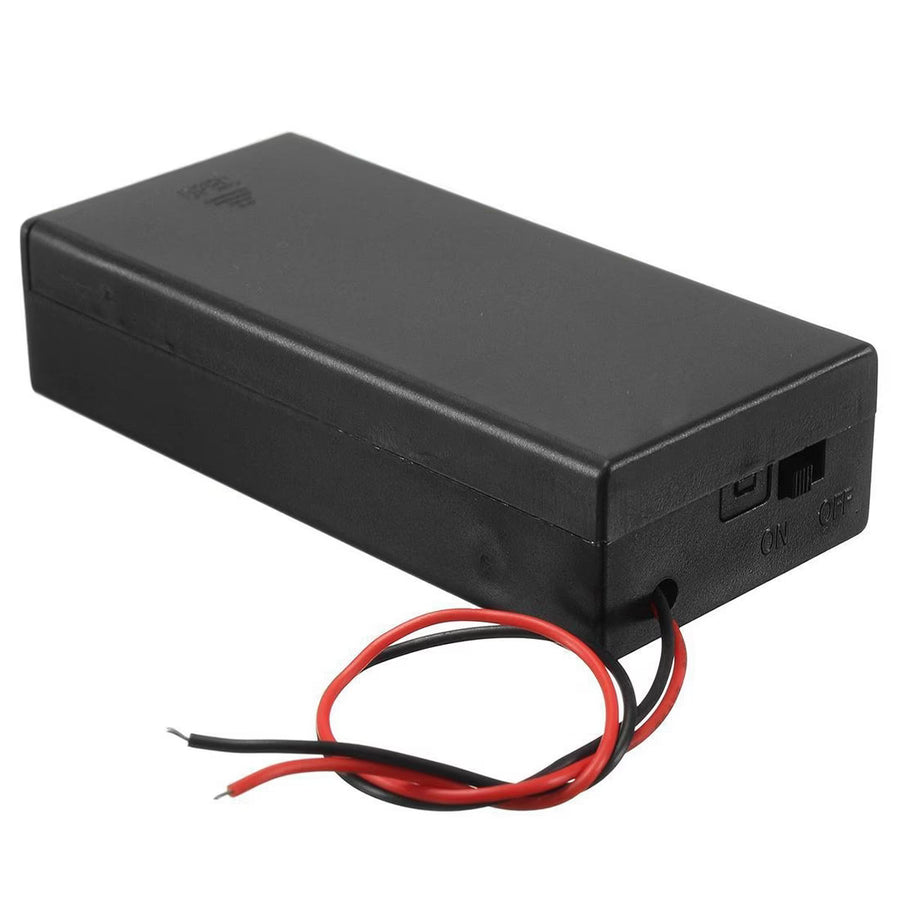 18650 -  2 Cell Holder with Cover & Switch – Secure Battery Storage Case with Protective Enclosure