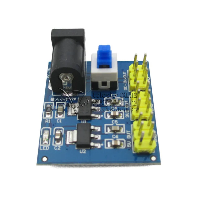 Adjustable DC to DC power module with voltage regulator and potentiometer for Arduino and DIY electronics