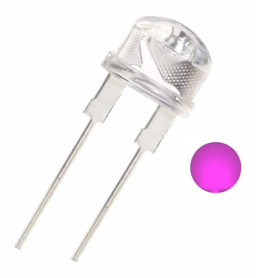 8mm Pink LED (Pack of 5) | Through Hole Diffused Light Emitting Diodes for Arduino, DIY Electronics & Indicator Projects