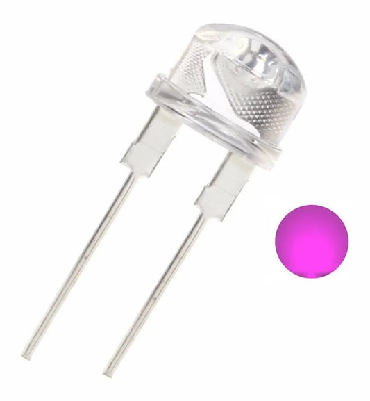 8mm Pink LED (Pack of 5) | Through Hole Diffused Light Emitting Diodes for Arduino, DIY Electronics & Indicator Projects