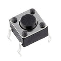 6x6x4.3mm 4 Pin Tactile Push Button Switch  | Momentary Normally Open (NO) PCB Mount Push Switch for Arduino, DIY Electronics & Robotics