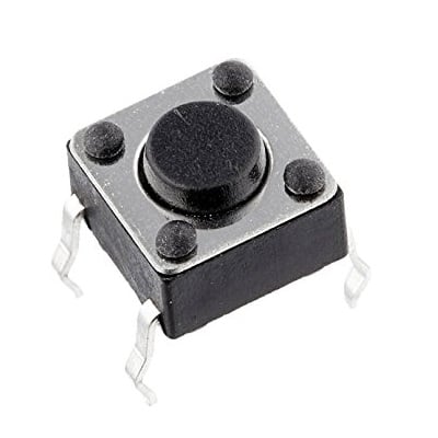 6x6x4.3mm 4 Pin Tactile Push Button Switch  | Momentary Normally Open (NO) PCB Mount Push Switch for Arduino, DIY Electronics & Robotics