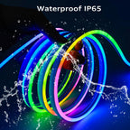 12V RGB Neon Flexible LED Strip Light – 16.4ft, IP65 Waterproof, Dream Color Pixel Strip
