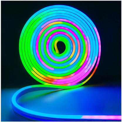 12V RGB Neon Flexible LED Strip Light – 16.4ft, IP65 Waterproof, Dream Color Pixel Strip