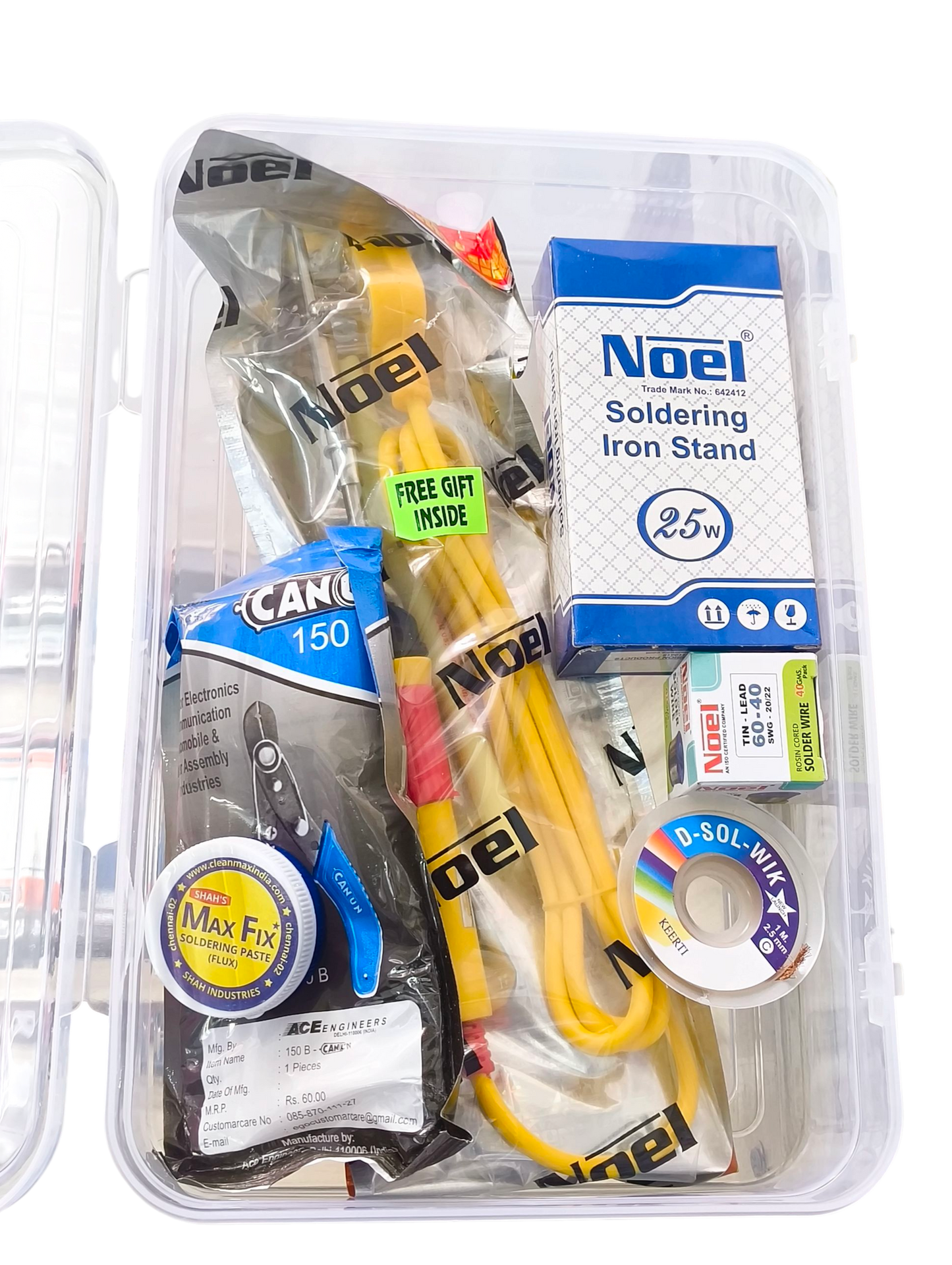 Soldering Kit – Complete Soldering Set with Iron, Wire, Stand, Flux & Tools (Noel)