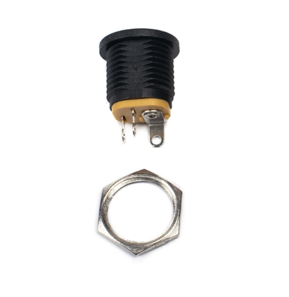 DC Power Socket Female Panel Mount 5.5x2.1mm Round Chassis Connector with Nut