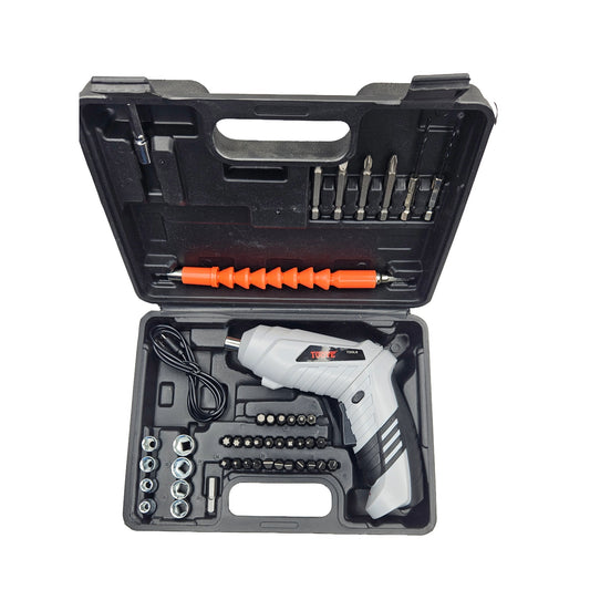 Cordless Electric Screwdriver 3.6V Portable Pistol Grip Screwdriver Tool with Keyless Chuck, LED Light, Forward/Reverse Switch, 220 RPM No-Load Speed & 3N.m Torque
