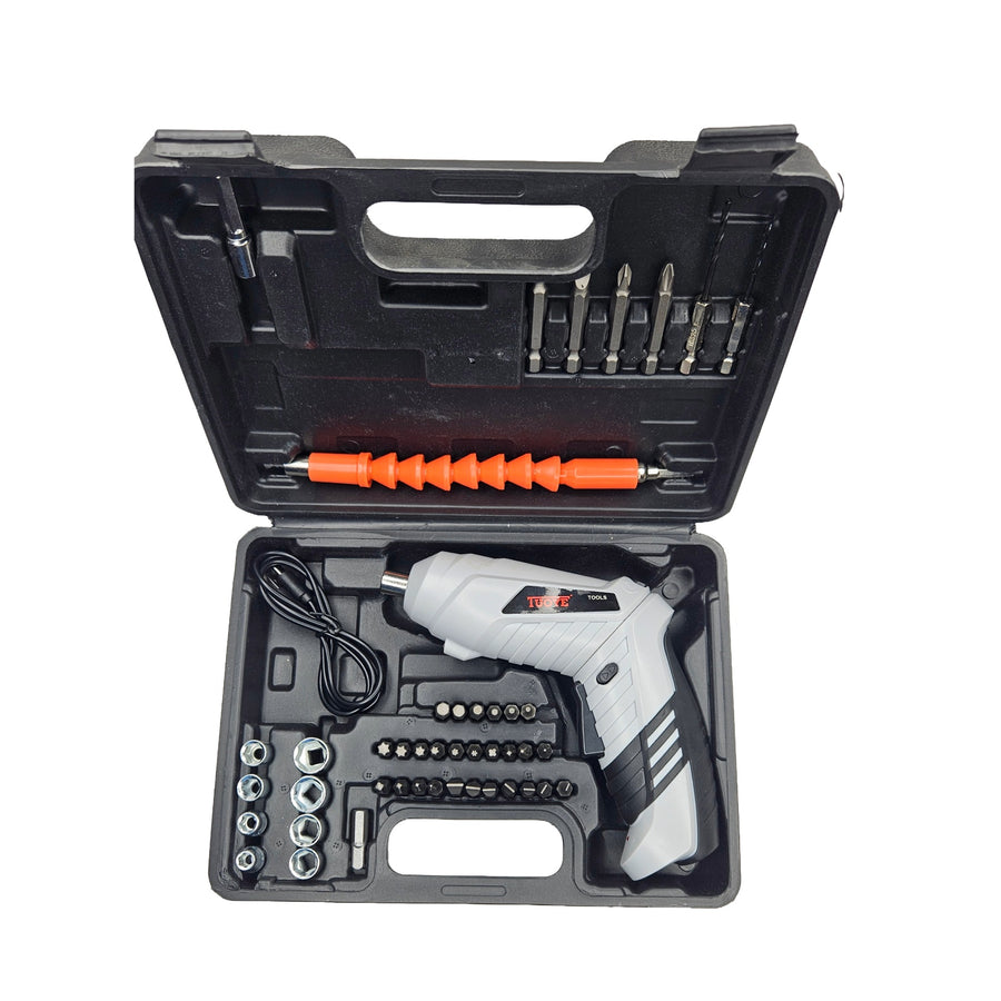 Cordless Electric Screwdriver 3.6V Portable Pistol Grip Screwdriver Tool with Keyless Chuck, LED Light, Forward/Reverse Switch, 220 RPM No-Load Speed & 3N.m Torque
