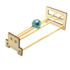 Double-Track Strange Slope STEM Physics Educational Toy DIY Wooden Marble Gravity Illusion Science Experiment Kit