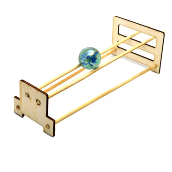 Double-Track Strange Slope STEM Physics Educational Toy DIY Wooden Marble Gravity Illusion Science Experiment Kit