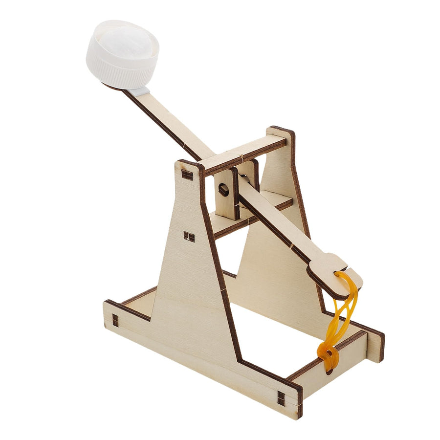 Catapult DIY STEM Science Project Kit – Wooden Mechanical Launcher Model Educational Toy with Rubber Band Powered Throwing Device for Kids, School Projects, Physics Experiments & STEM Learning
