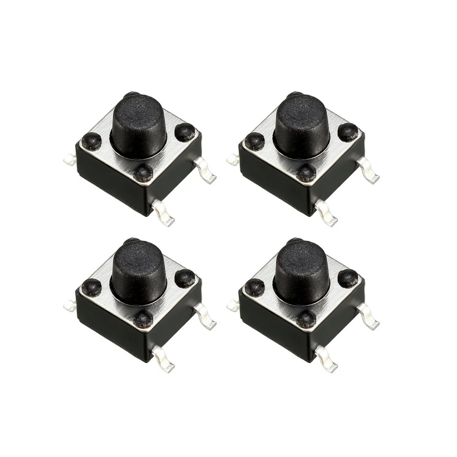 6x6x5mm 4 Pin Tactile Push Button Switch  | Momentary Normally Open (NO) PCB Mount Push Switch for Arduino, DIY Electronics & Robotics
